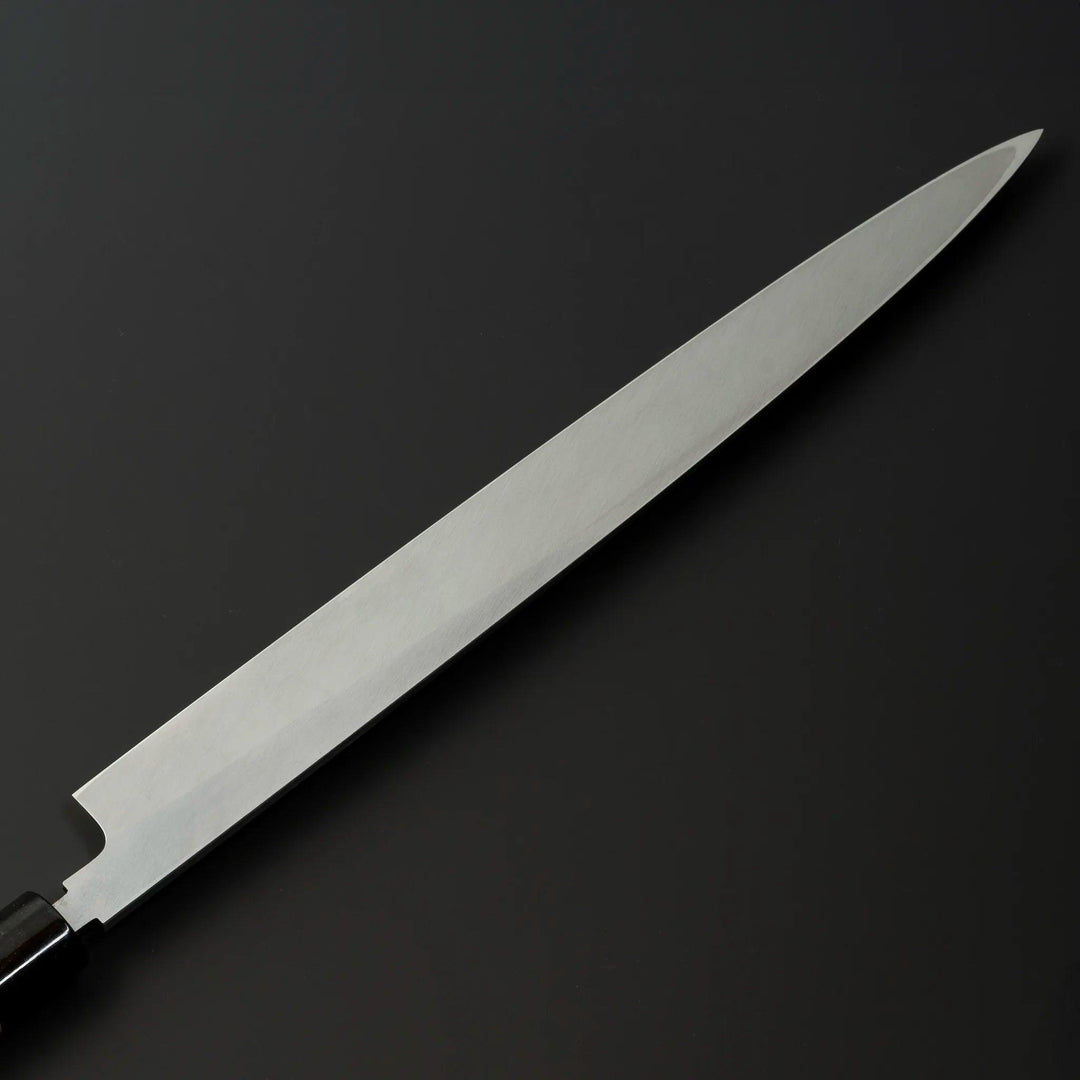 Masamoto KS Series Honkasumi White Steel No.2 Yanagiba Sashimi Knife Blade Back View
