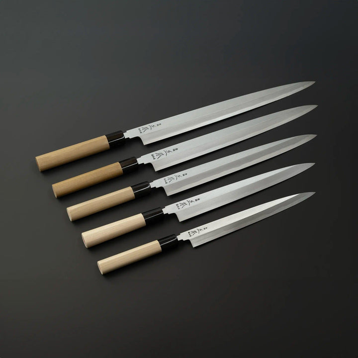 Masamoto KS Series Honkasumi White Steel No.2 Yanagiba Sashimi Knife Size Comparison