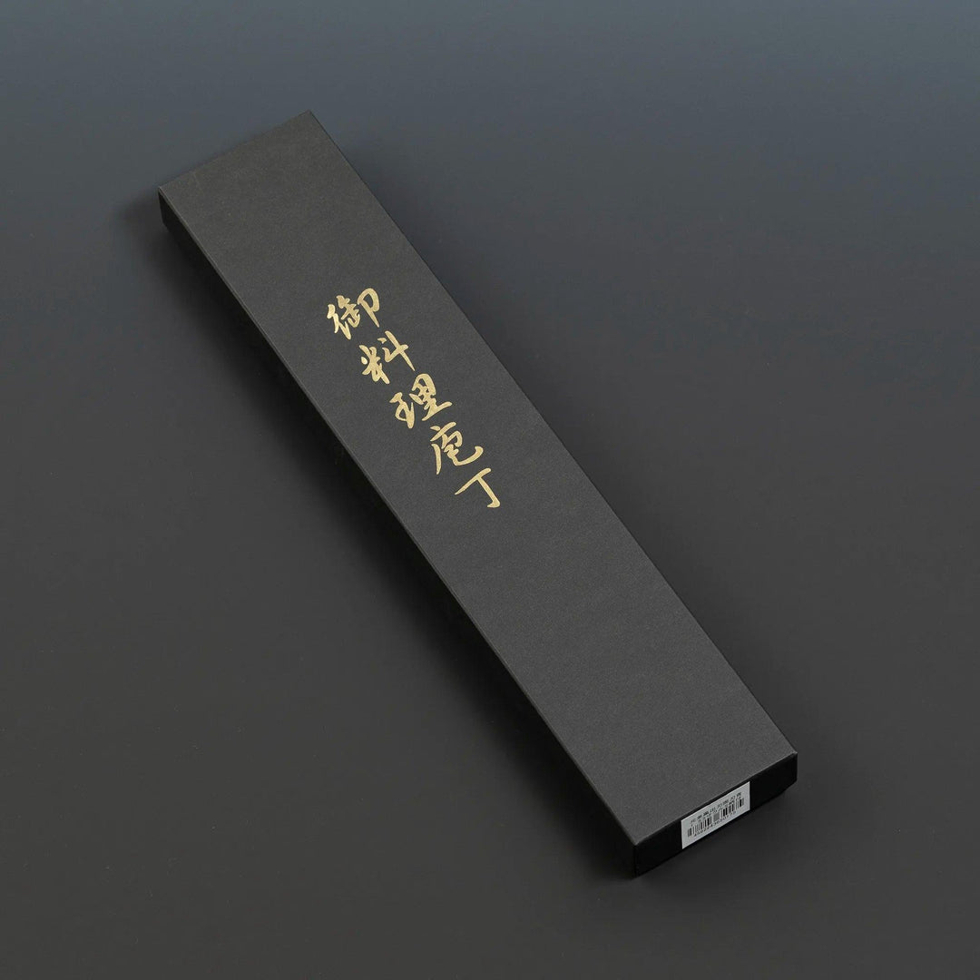 Motokane Blue Steel No.1 Deba Knife 165mm Product Packaging Box Front View