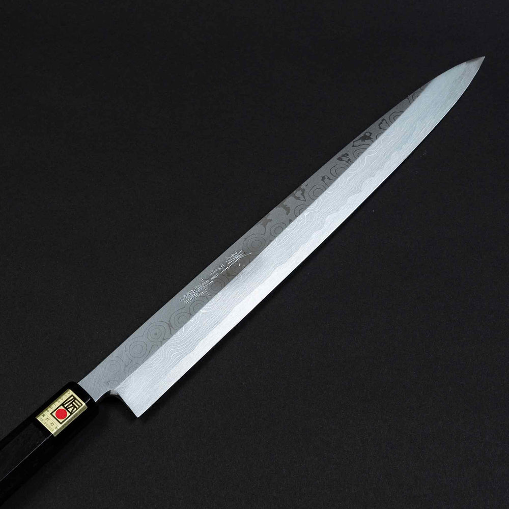 Sakai Uchihamono Aogami Super Custom Damascus Series Yanagiba 300mm front