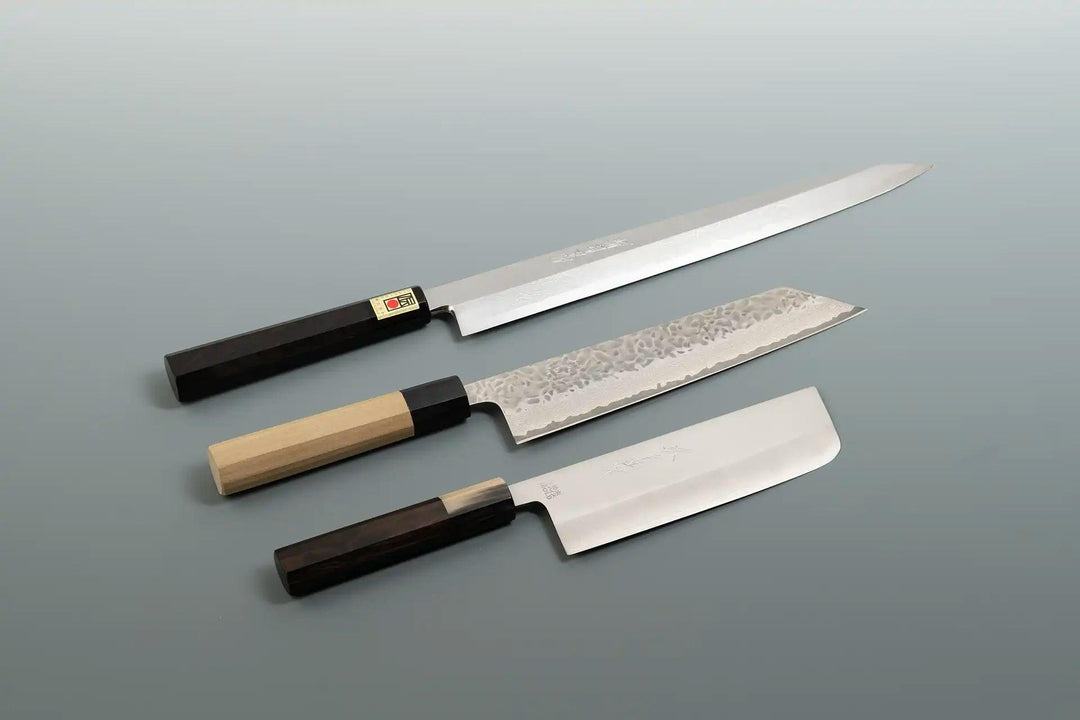 Japanese kitchen knife online store, categorized by steel type.