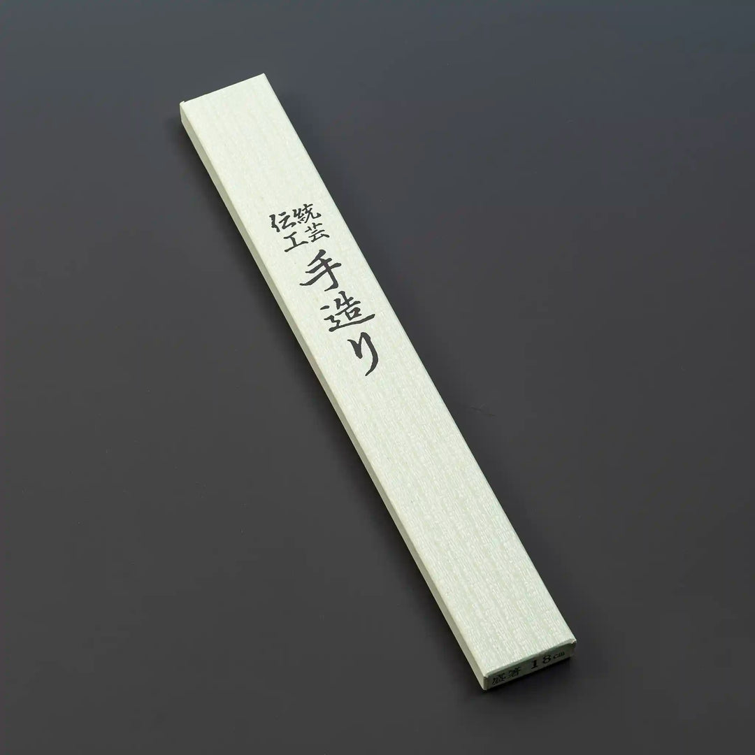 手工制作的白木筷子，带有水牛角装饰 - 18 厘米