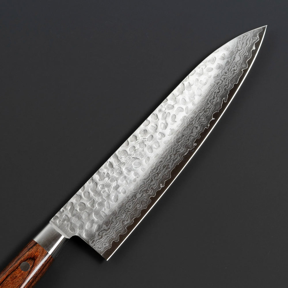 Jikko Damascus VG10 Stain Resistant Steel Gyuto Knife Blade Front View