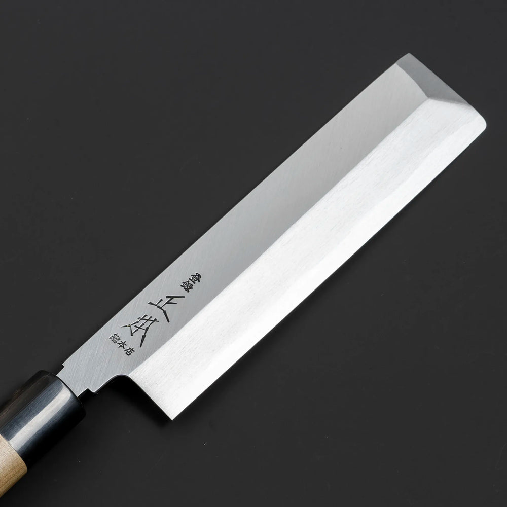 Masamoto KS Usuba 165mm Vegetabl Blade Front Viewe Knife crafted from White Steel No.2, ideal for precise vegetable cutting Blade Front View
