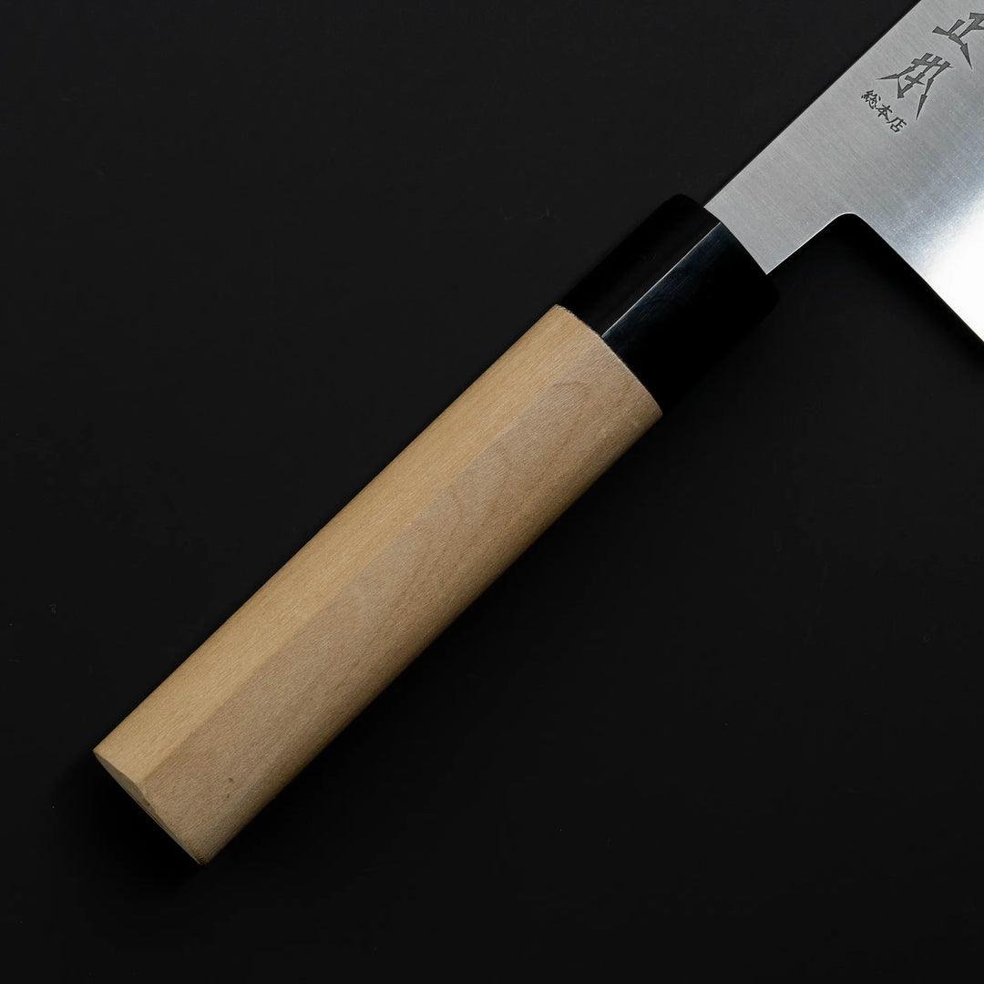Masamoto KS Series Wa Gyuto White Steel No.2 Chef Knife Handle Front View