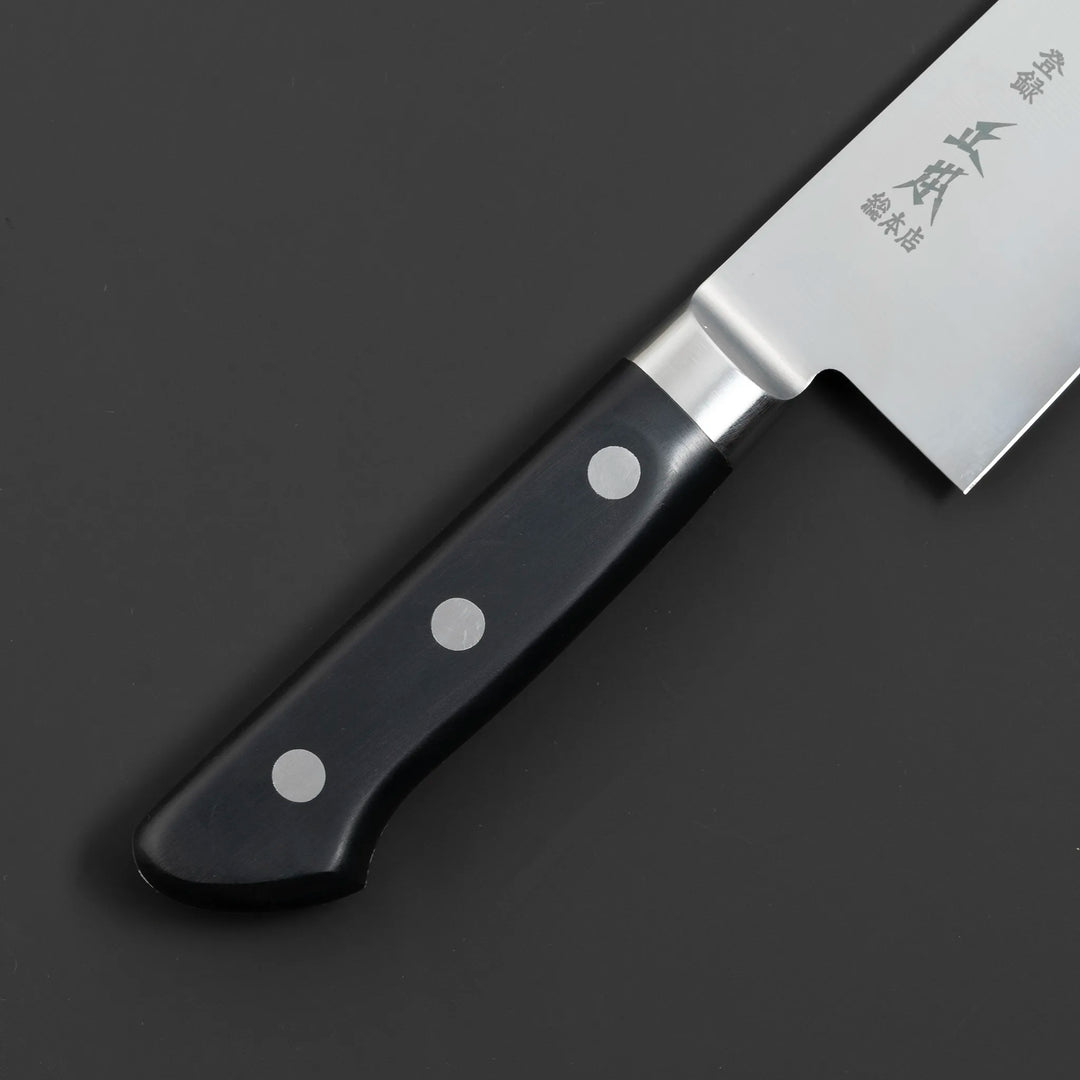 Masamoto VG Series Gyuto Chef's Knife - High-Carbon Stainless Steel Blade Handle Front View