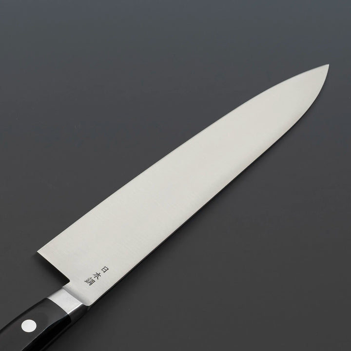 Sakai Kikumori Japanese Steel Gyuto Knife Blade Back View