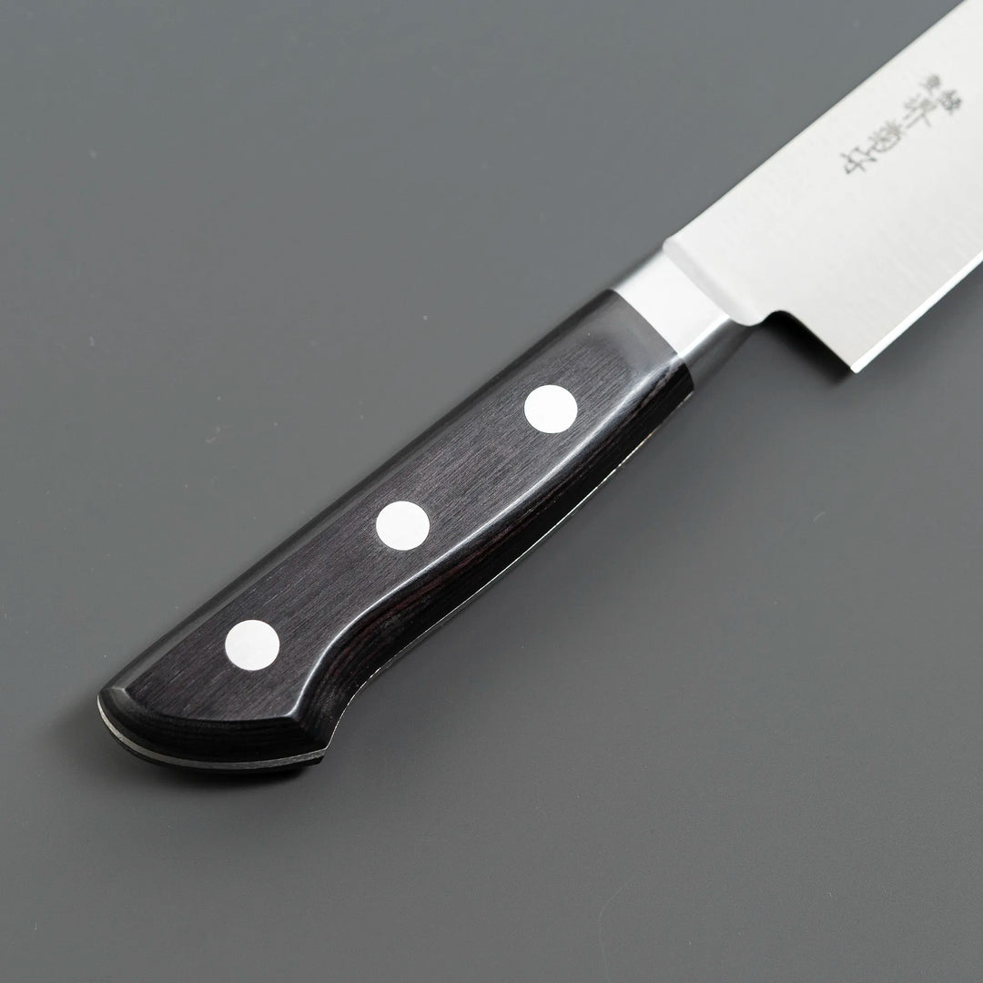 Sakai Kikumori Japanese Steel Gyuto Knife Handle Front View