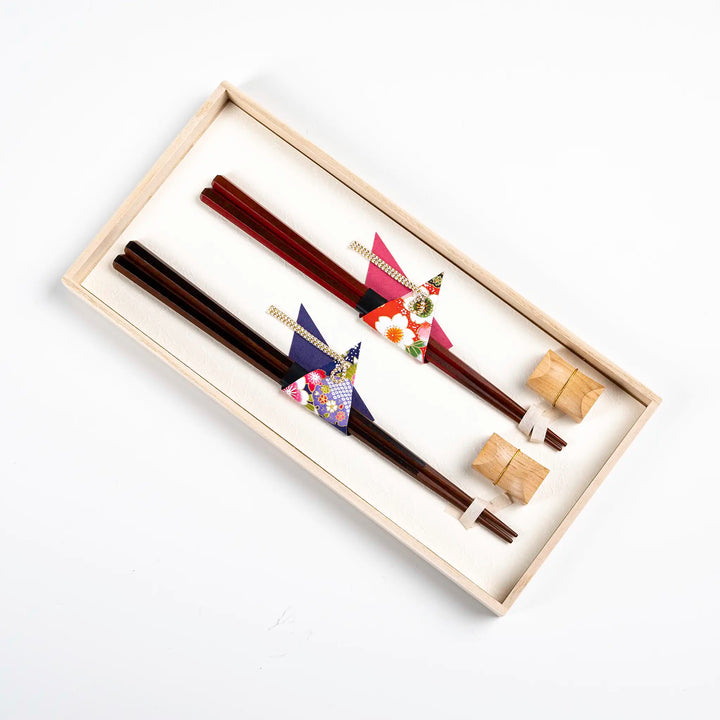 Wedding Gift Chopstick Set – 2 Pairs with Chopstick Rests